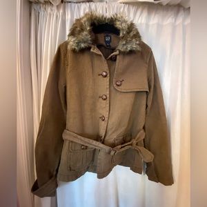 Gap Fall Fux Fur Brown Coat
